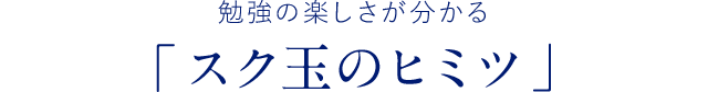 勉強の楽しさが分かる「スク玉のヒミツ」