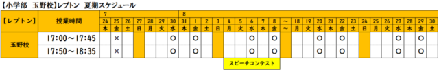 スケジュール