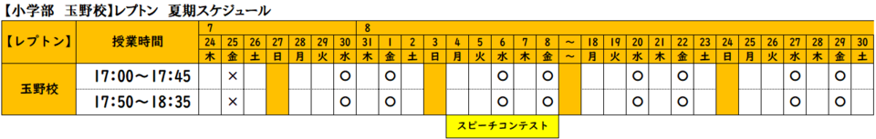 スケジュール